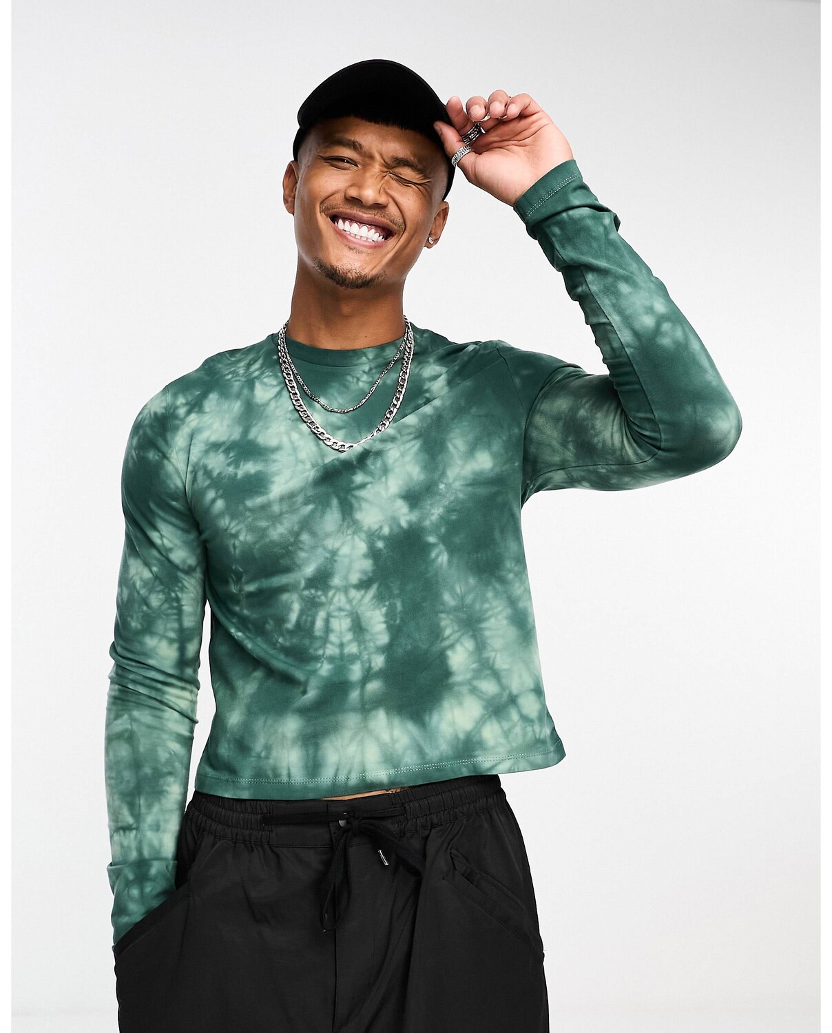 

Синяя футболка скинни с длинными рукавами ASOS DESIGN, Синий