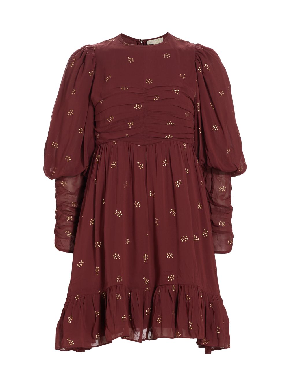 цена Мини-платье из жоржета со сборками byTiMo, бордовый
