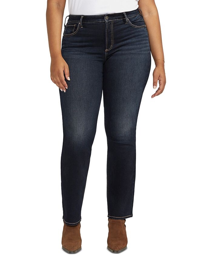 

Джинсы Avery Slim Fit Bootcut больших размеров Silver Jeans Co., синий