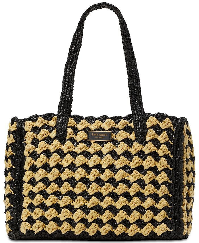 

Средняя сумка-тоут High Tide из рафии в полоску kate spade new york, черный