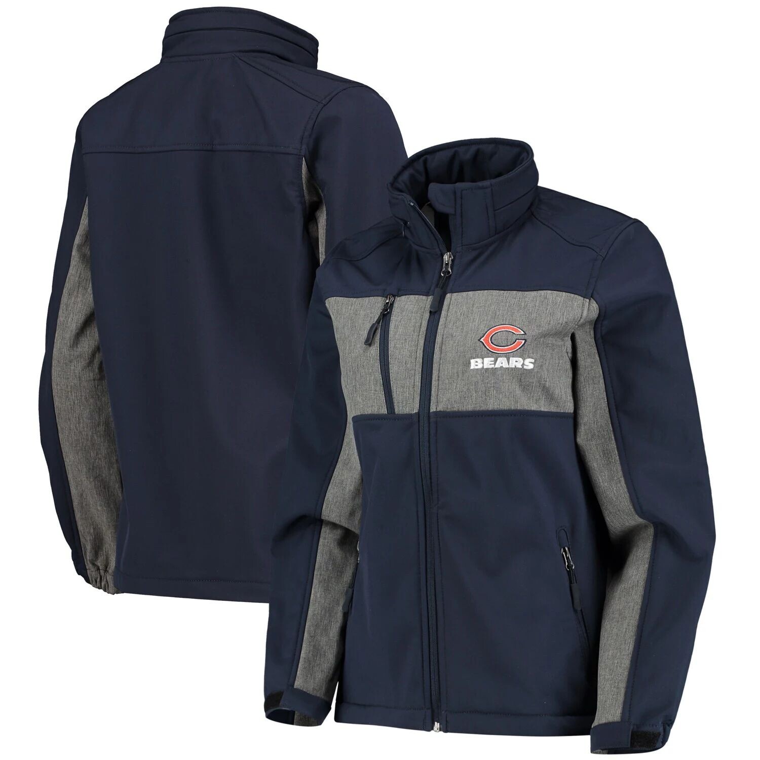 

Темно-синяя женская куртка Dunbrooke Chicago Bears Zephyr Softshell с молнией во всю длину, Синий