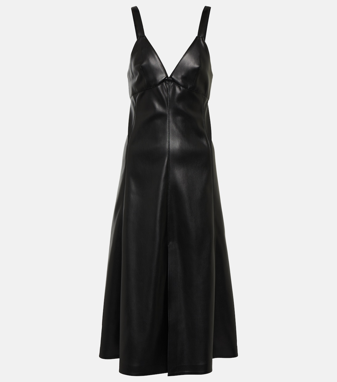 Платье-комбинация из искусственной кожи STELLA MCCARTNEY, черный черный короткий сарафан комбинация из искусственной кожи monki