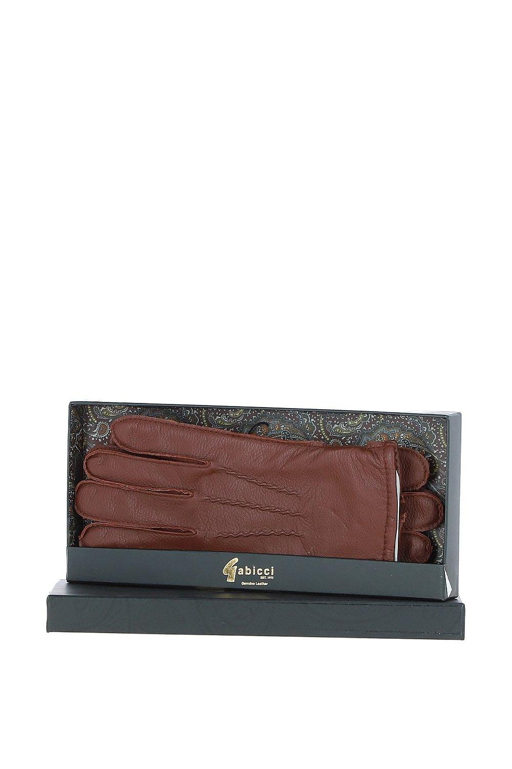 перчатки мужские кожаные yimei Перчатки '520' из мягкой кожи ягненка и натуральной кожи с флисовой подкладкой GABICCI, коричневый