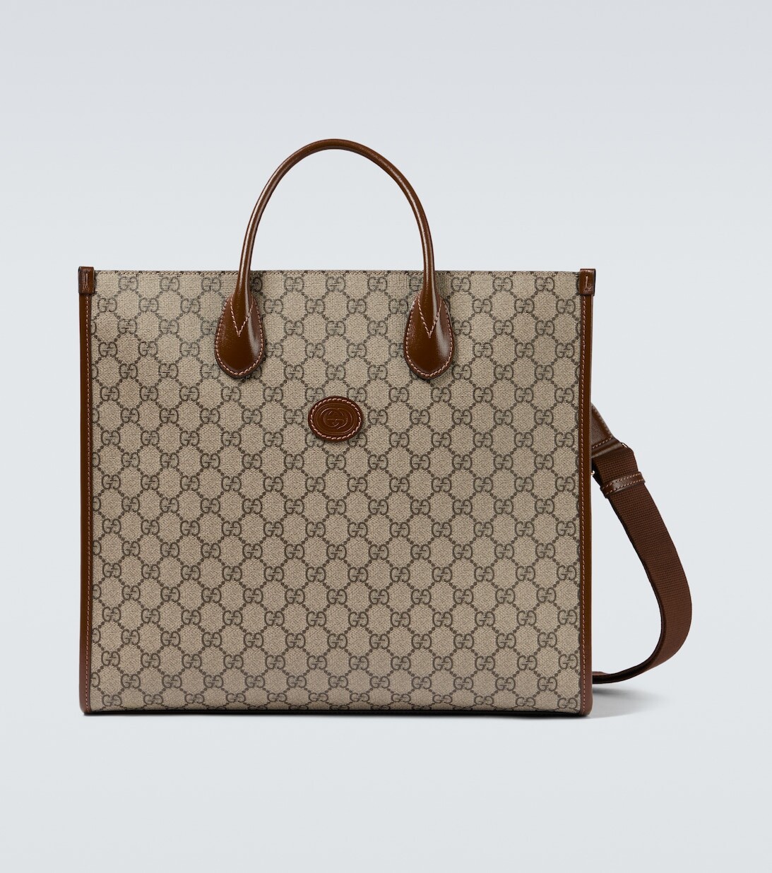 

Сумка-тоут GG Supreme среднего размера Gucci, бежевый