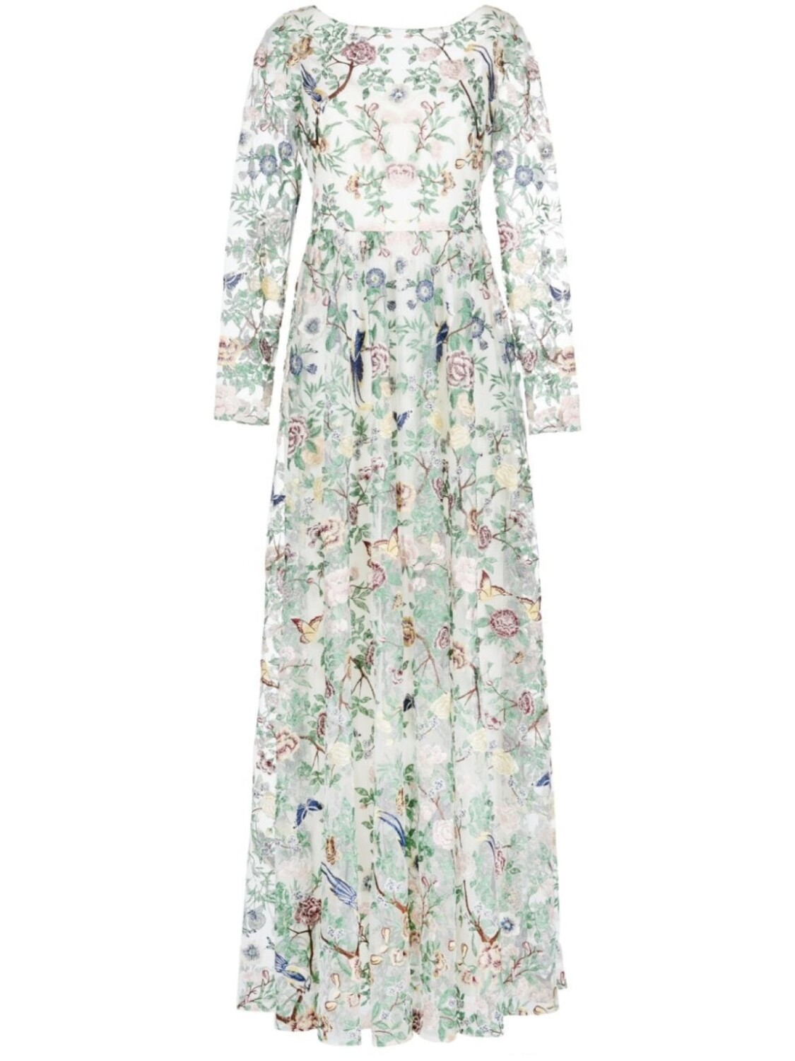 

Marchesa Notte вечернее платье Botanical с вышивкой, белый