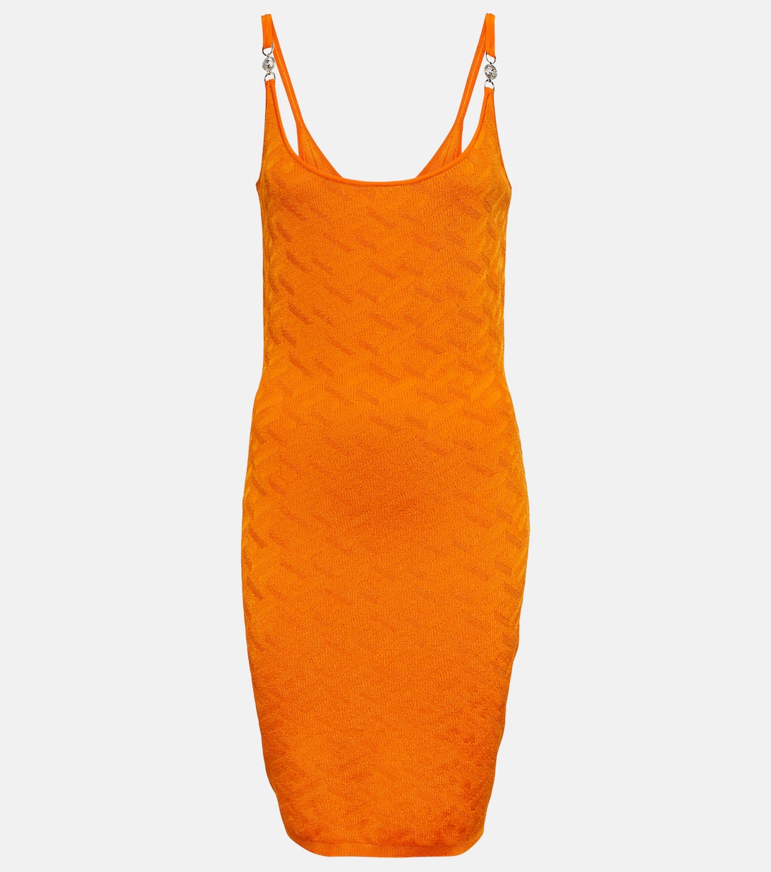 Жаккардовое мини-платье Medusa '95 La Greca VERSACE, оранжевый цена и фото