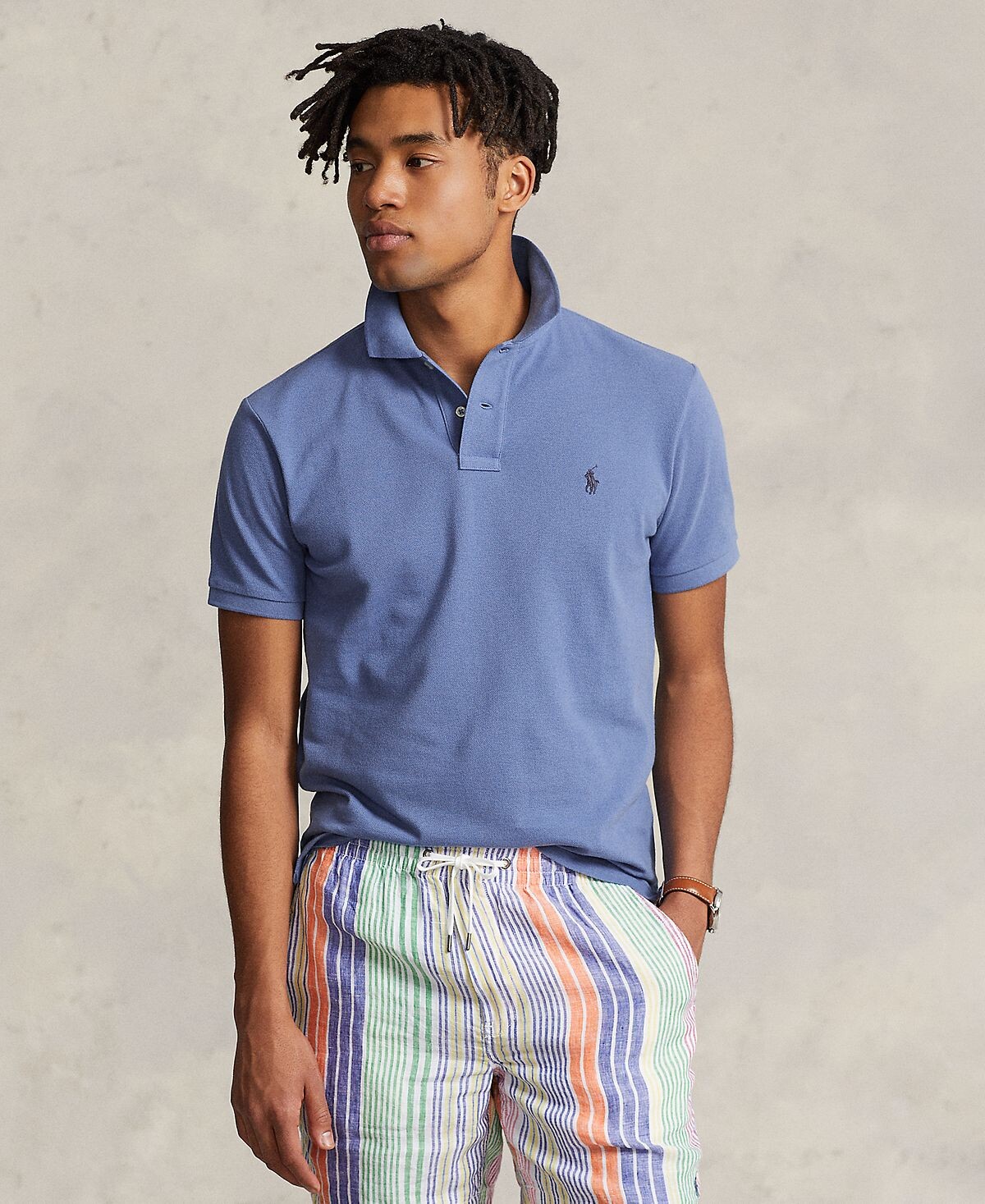 

Мужская приталенная рубашка-поло из сетчатой ​​ткани на заказ Polo Ralph Lauren