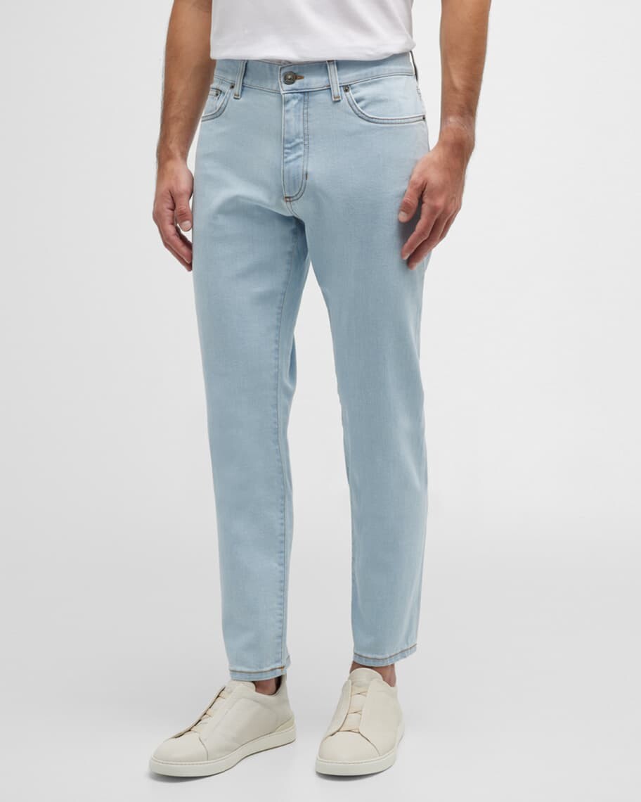 

Мужские прямые джинсы из отбеленного денима ZEGNA