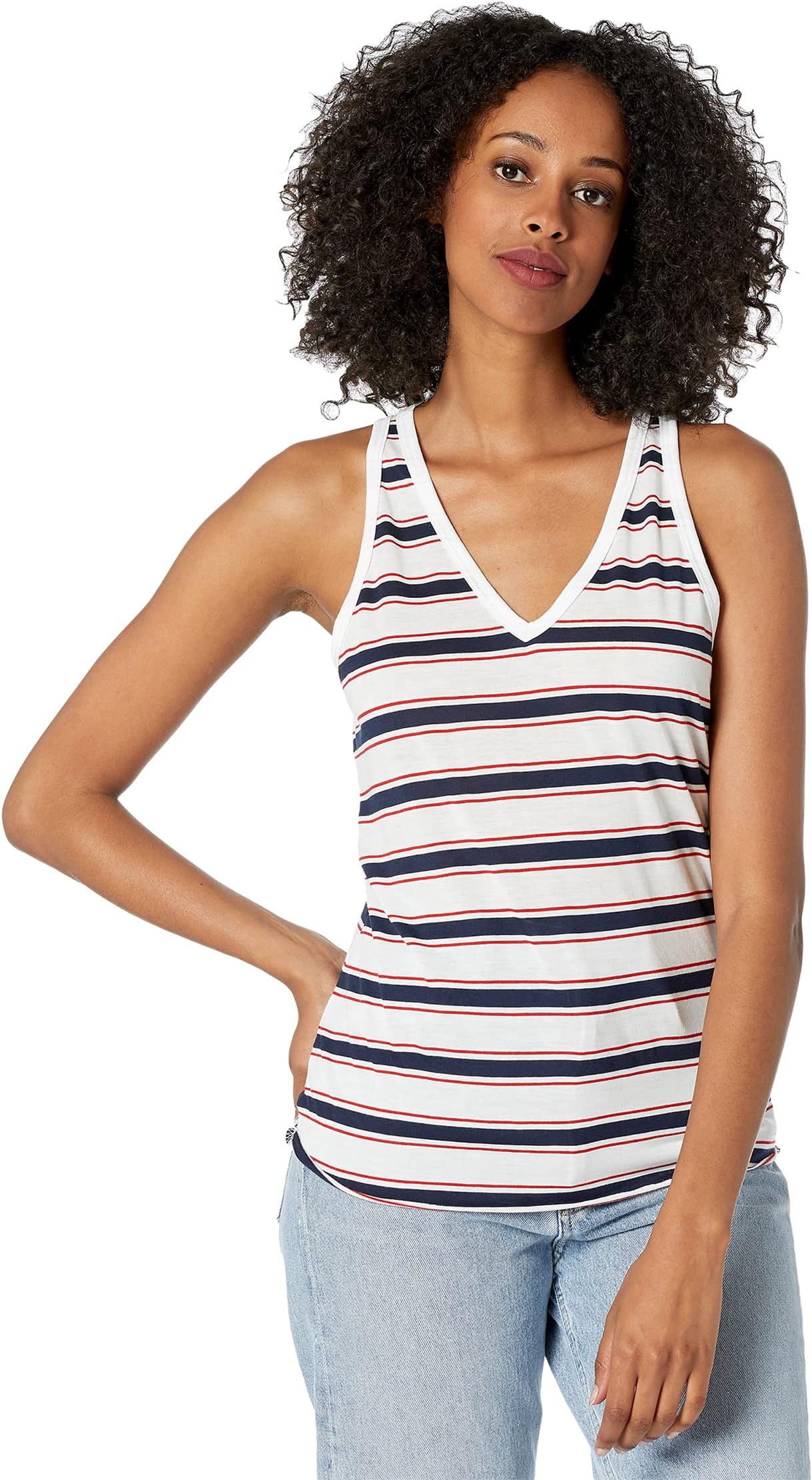 

Топ LAmade Wilshire Deep V-Tank, цвет Independent Stripe