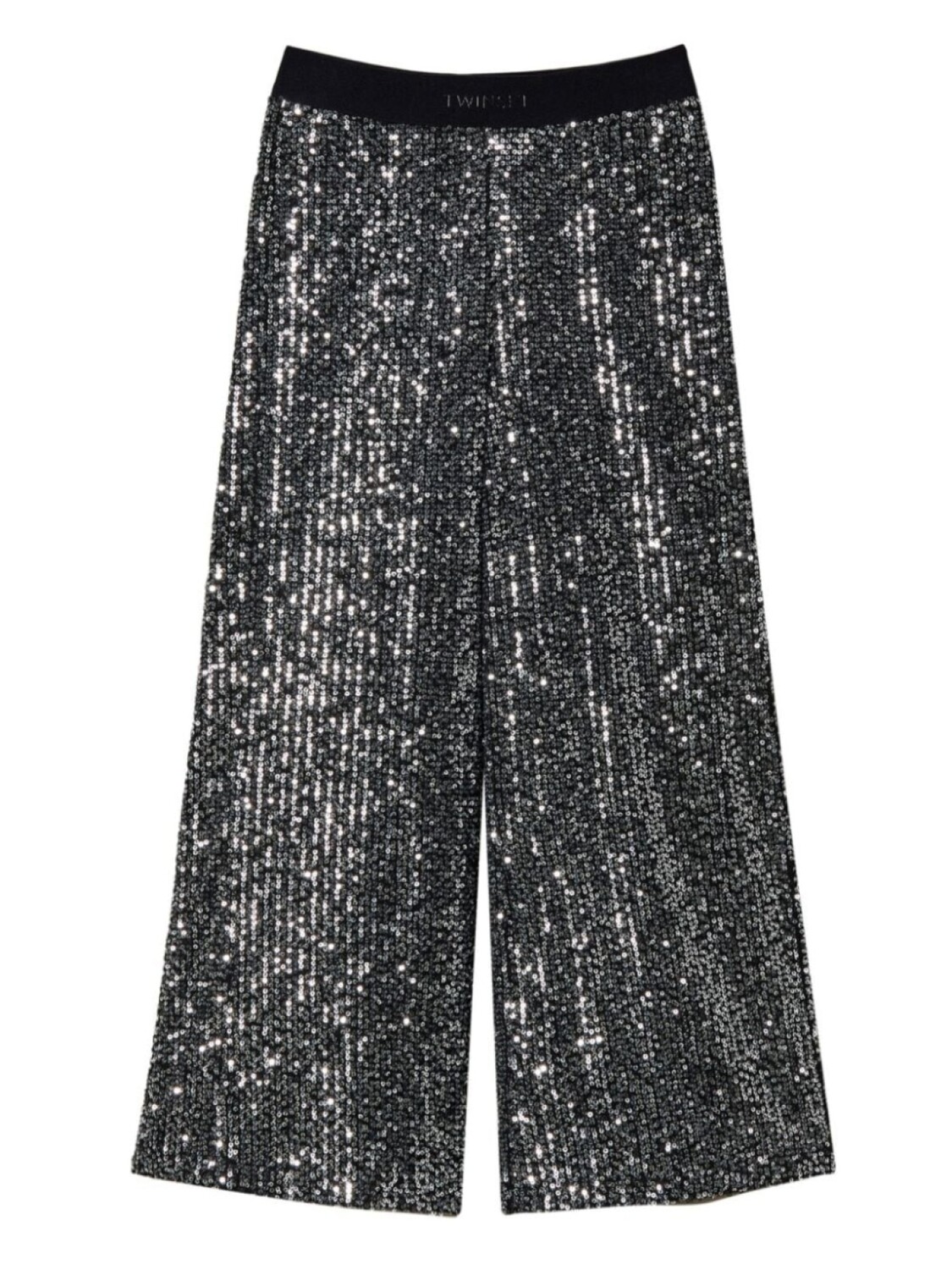 

TWINSET Kids брюки палаццо с пайетками, черный