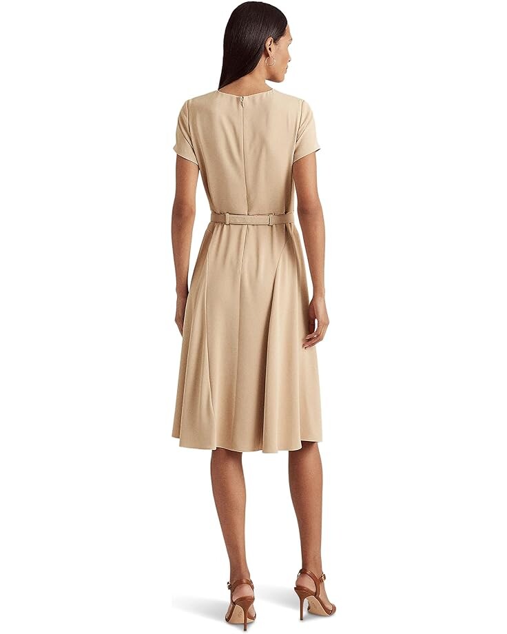 

Платье LAUREN Ralph Lauren Belted Georgette Dress, цвет Birch Tan