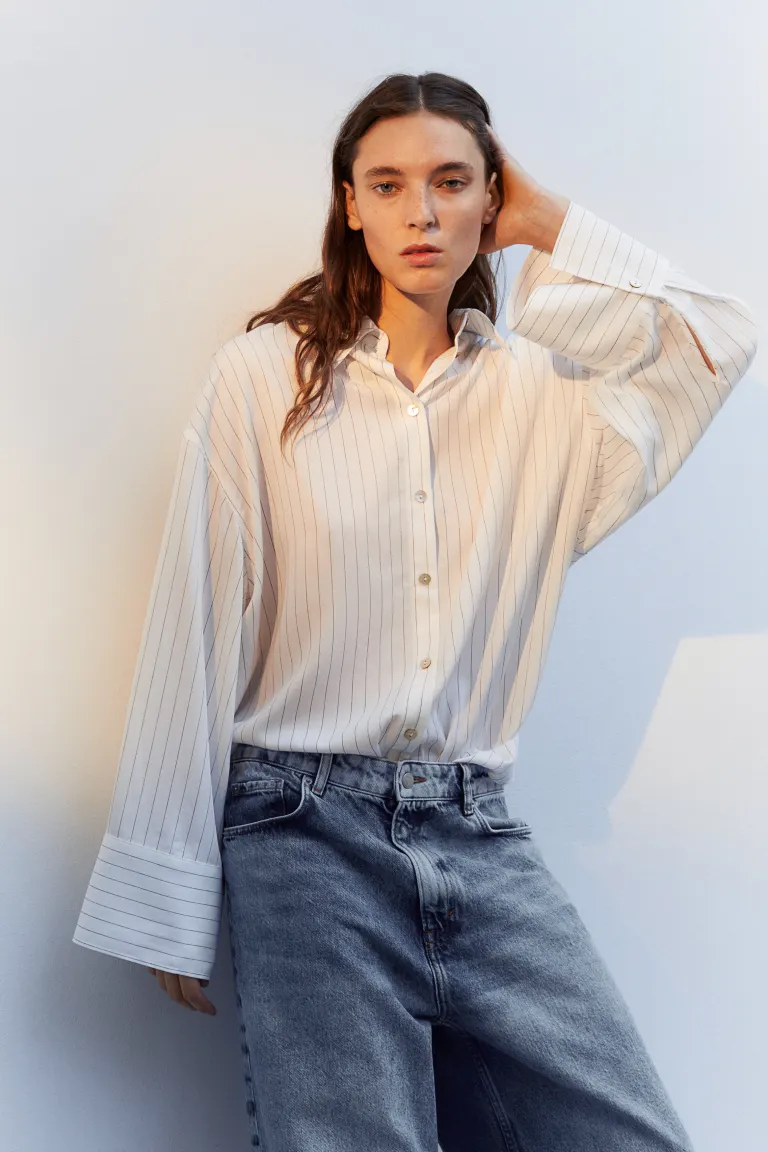 

Объемная рубашка H&M, белый