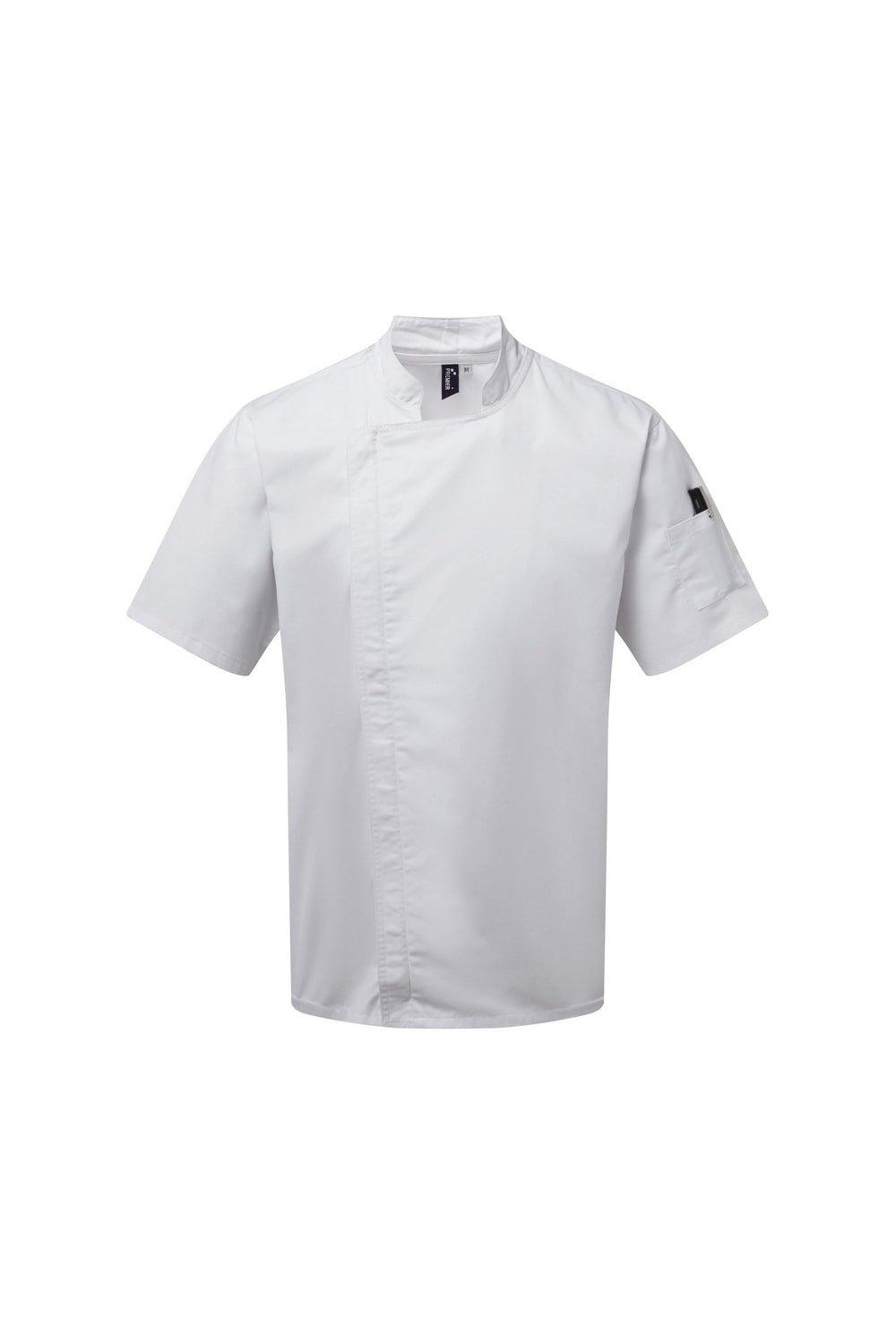 Куртка Chefs с короткими рукавами на молнии Premier, белый