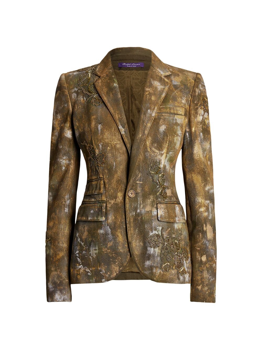 

Раскрашенный джинсовый блейзер Calan Ralph Lauren Collection, оливковый