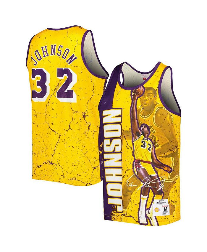 

Мужская майка Magic Johnson Gold Los Angeles Lakers Hardwood Classics Player Burst безрукавка Mitchell & Ness, желтый