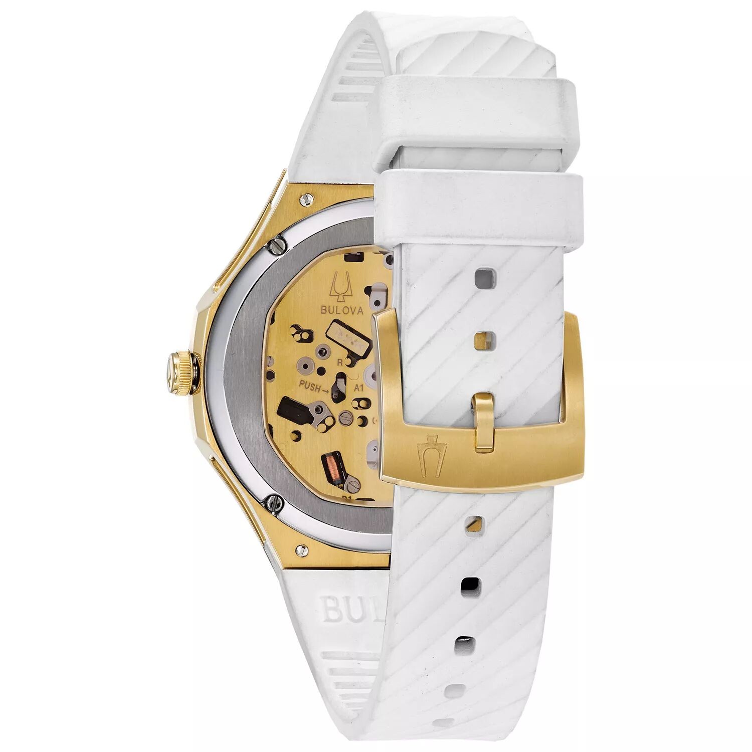

Женские часы CURV с белым циферблатом и бриллиантами - 98R237 Bulova