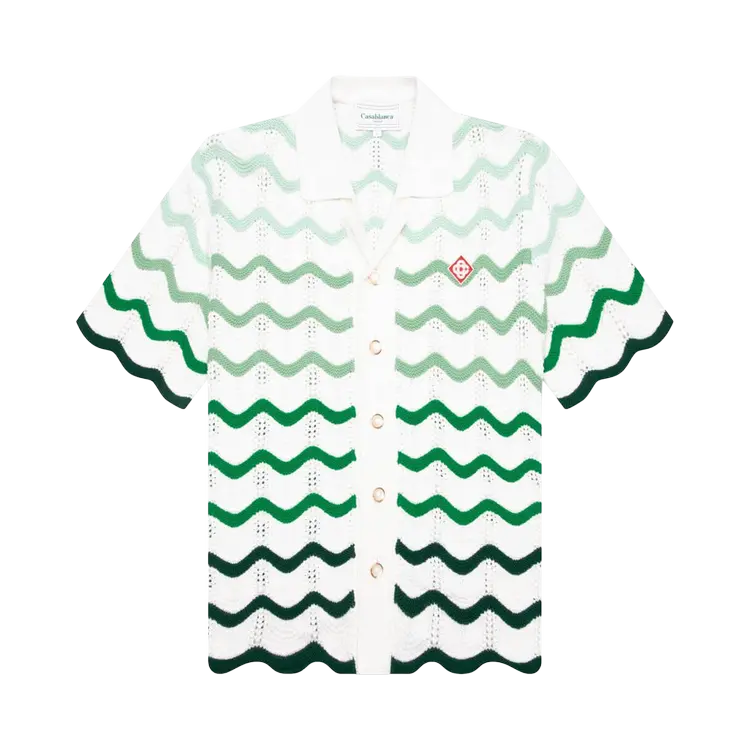 Рубашка Casablanca Wavy Gradient Crochet 'Green/White', зеленый