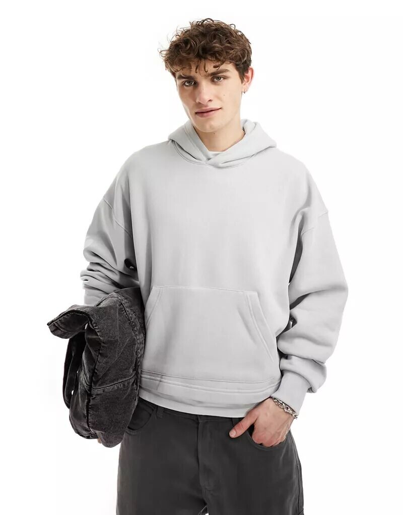 

Укороченное худи цвета экрю Bershka