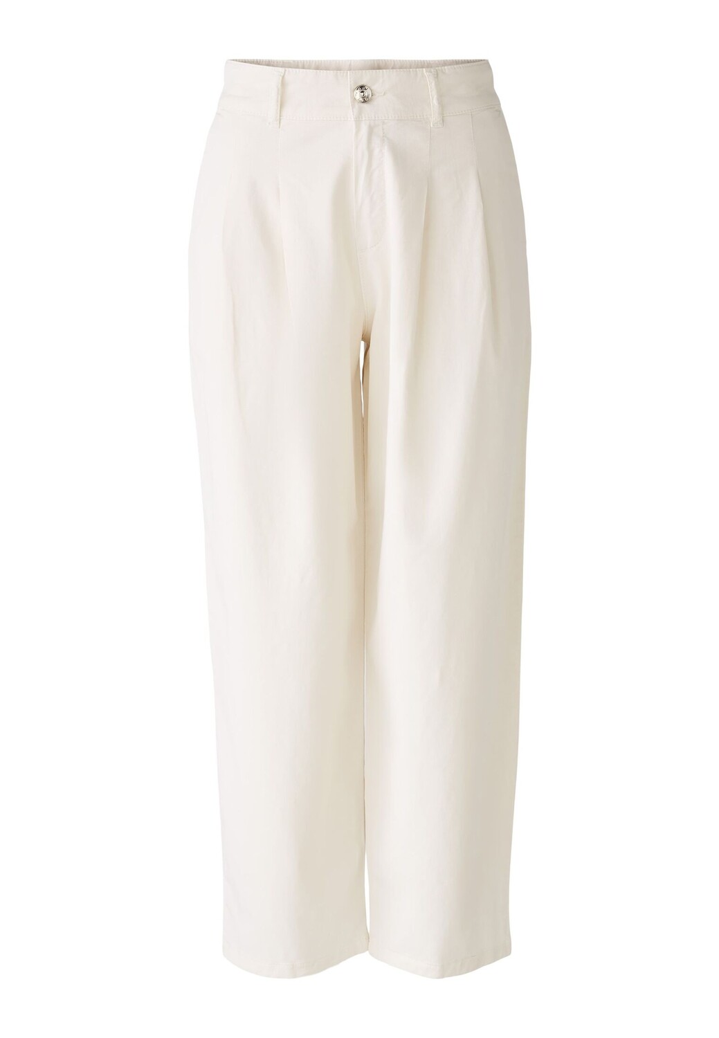 

Брюки Oui Hose THE RELAXED mid waist, cropped, tapered fit, белый