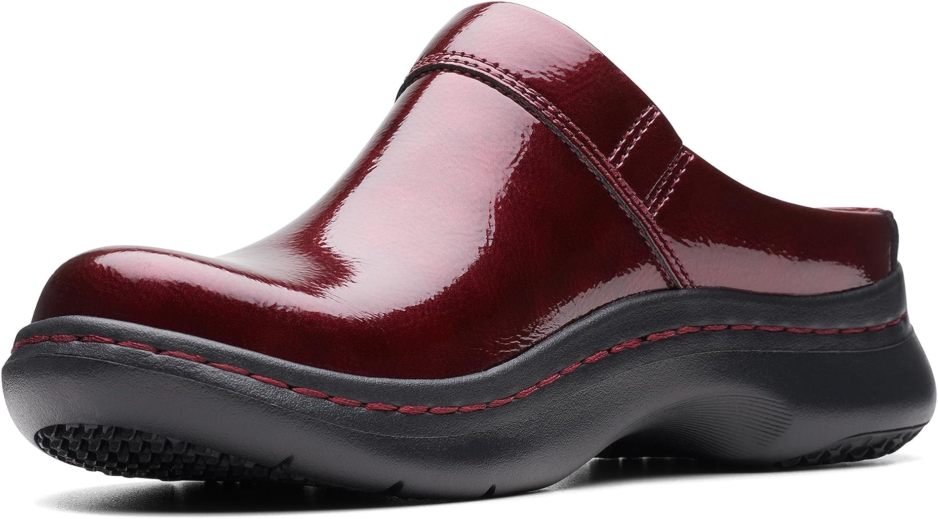 

Сабо ClarksPro Clog Clarks, цвет Burgundy Patent Synthetic