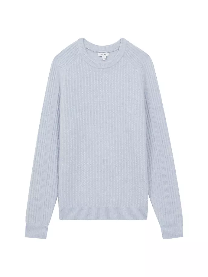 

Свитер Millerson из смесовой шерсти с круглым вырезом Reiss, цвет soft blue melange