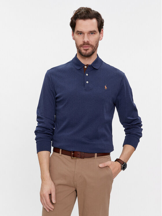 

Рубашка поло узкого кроя по индивидуальному заказу Polo Ralph Lauren, синий