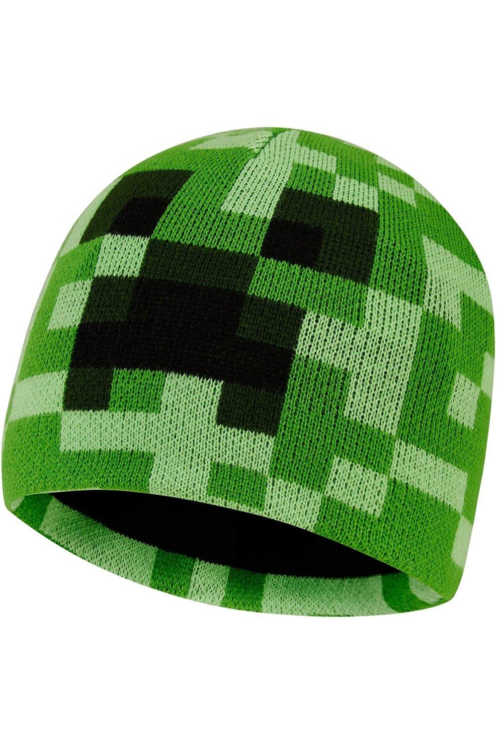Шапка-бини Minecraft, зеленый вязаные шапки для женщин черная шапка бини зимняя мужская женская вязаная шапка для дам шапка бини однотонная шапка вязаная толстая шапка