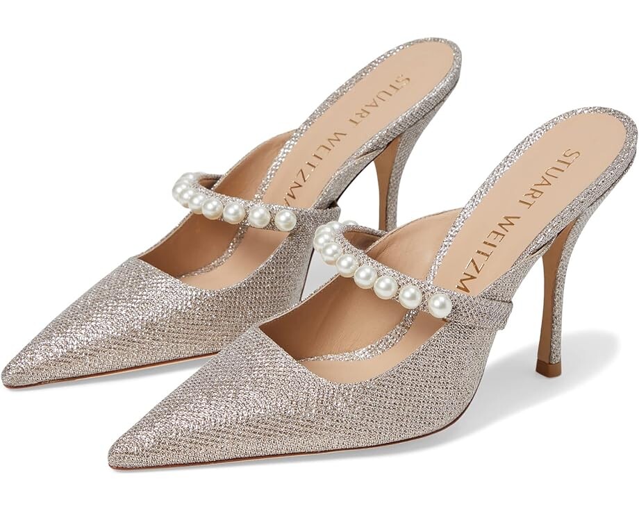 

Туфли Stuart Weitzman Goldie 100 Mule, цвет Poudre