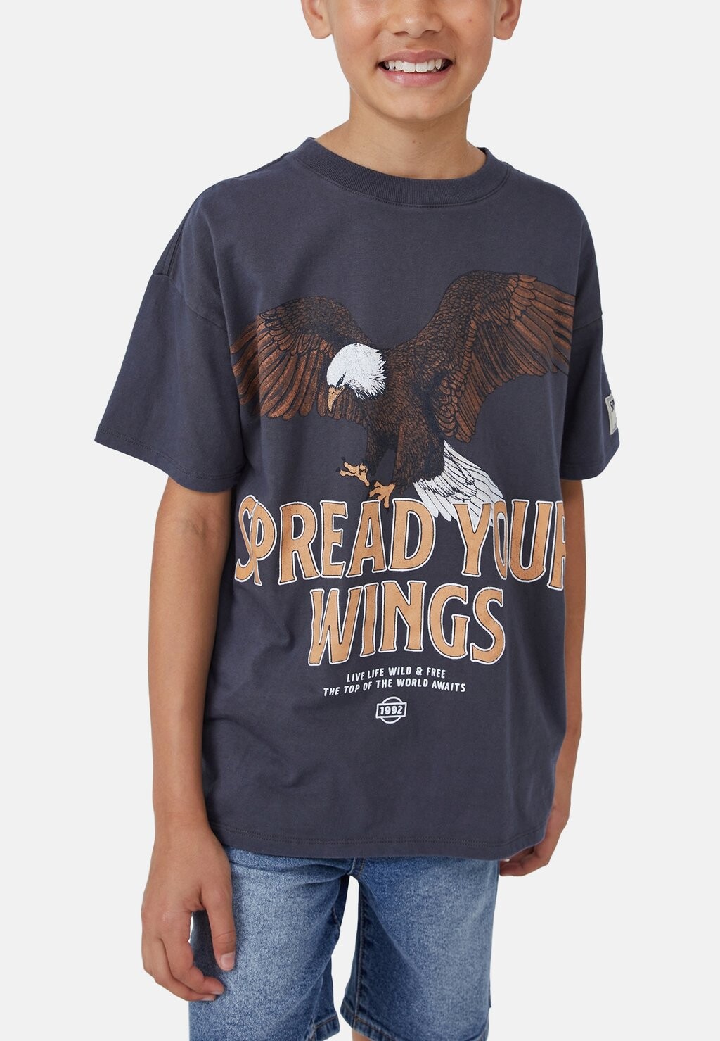 

Футболка с принтом SAMI SHORT SLEEVE EMBELLISHED Cotton On, цвет navy