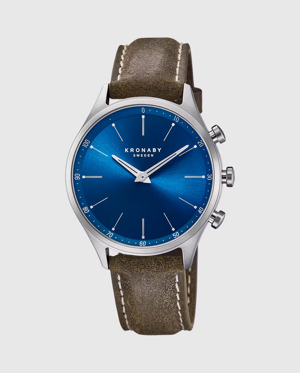 

S3759/1 Sekel Коричневые кожаные мужские часы Kronaby, коричневый