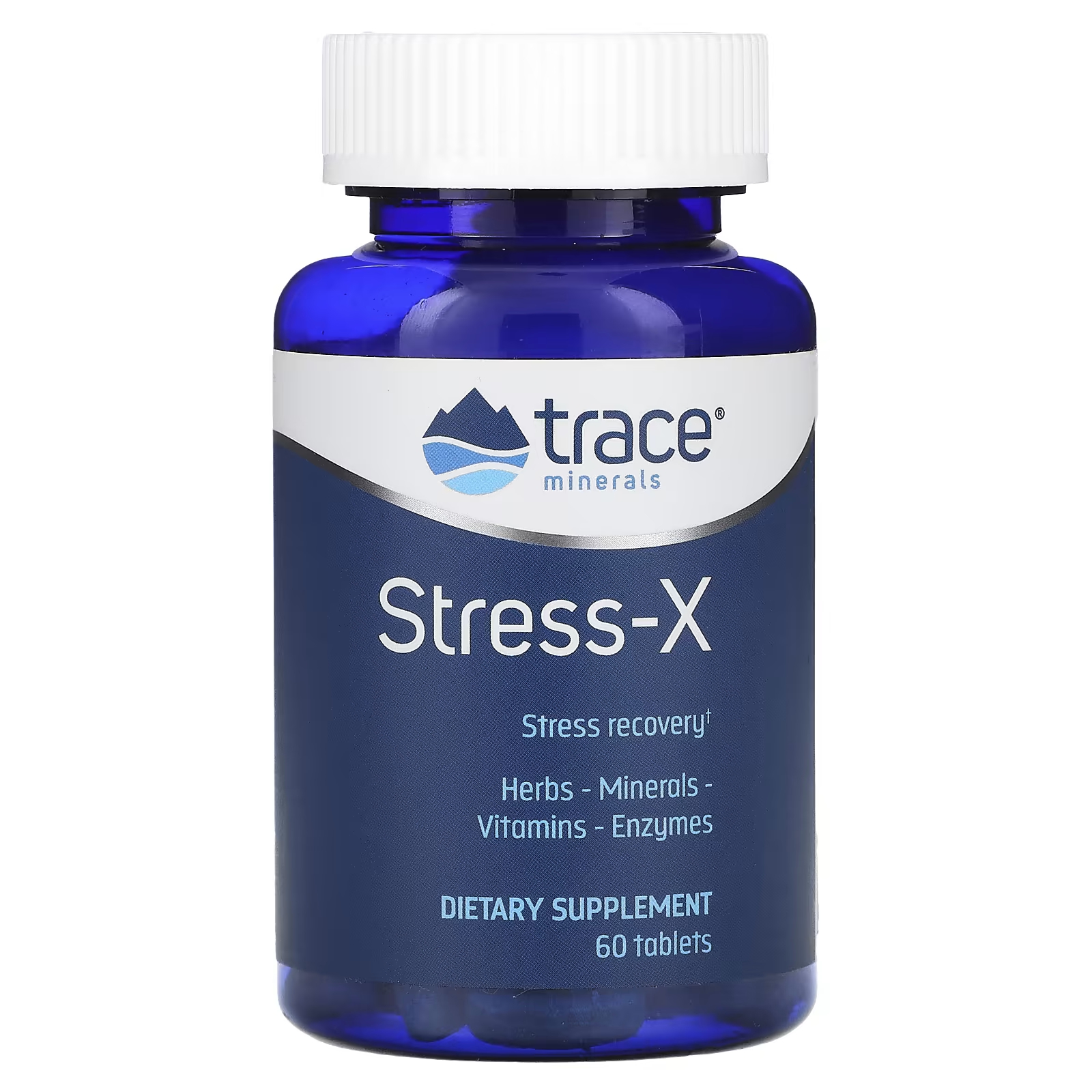 Пищевая добавка Trace Minerals Stress-X, 60 таблеток магниевый порошок trace minerals stress x лимон лайм 250 г
