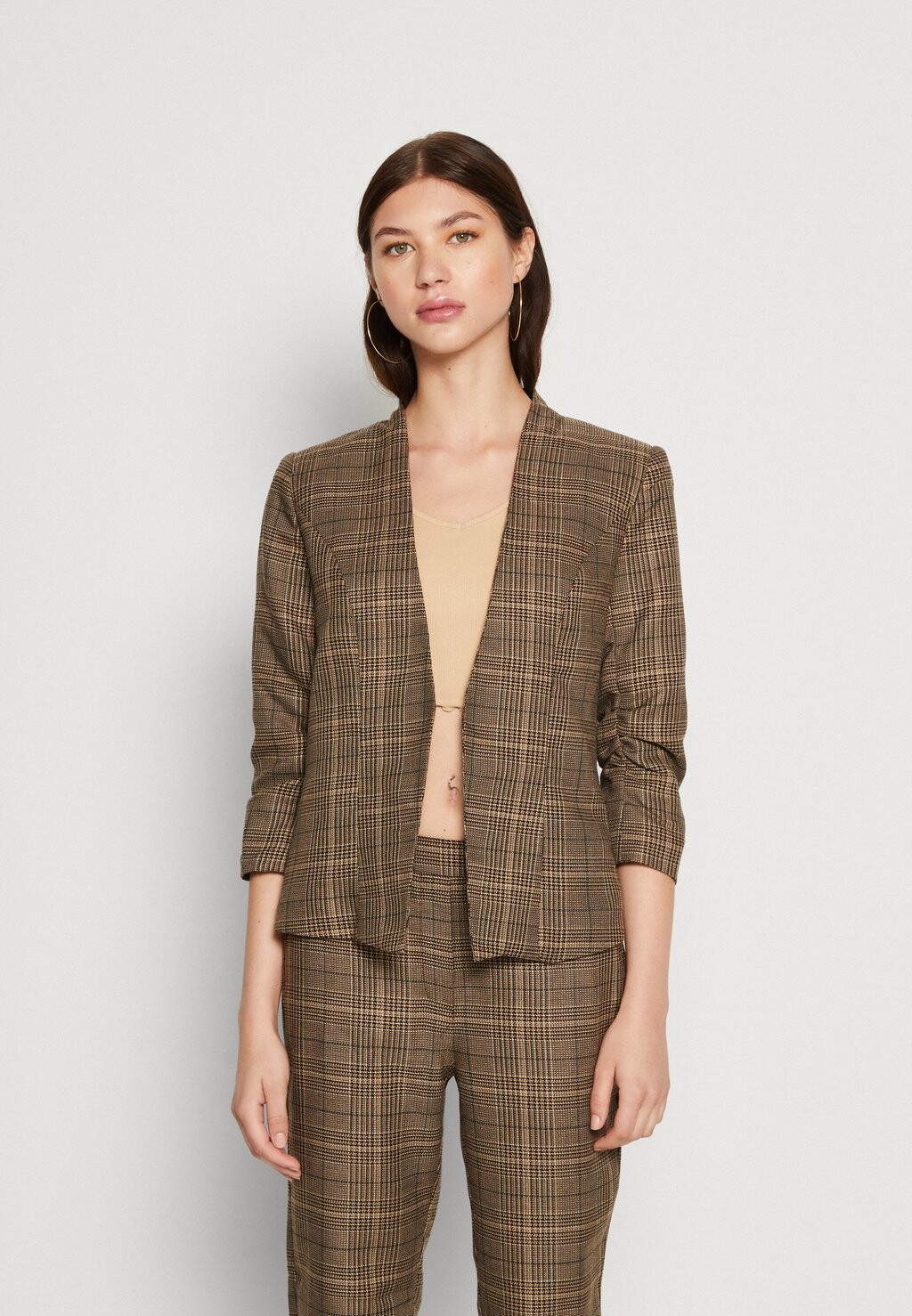 

Блейзер VILA VIJENNY 3/4, цвет brown lentil/brown/green