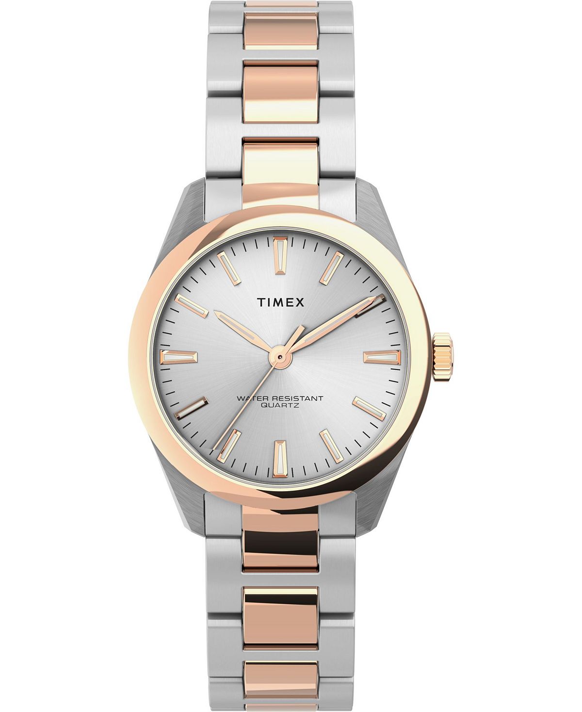цена Женские двухцветные часы-браслет из нержавеющей стали City 32 мм Timex