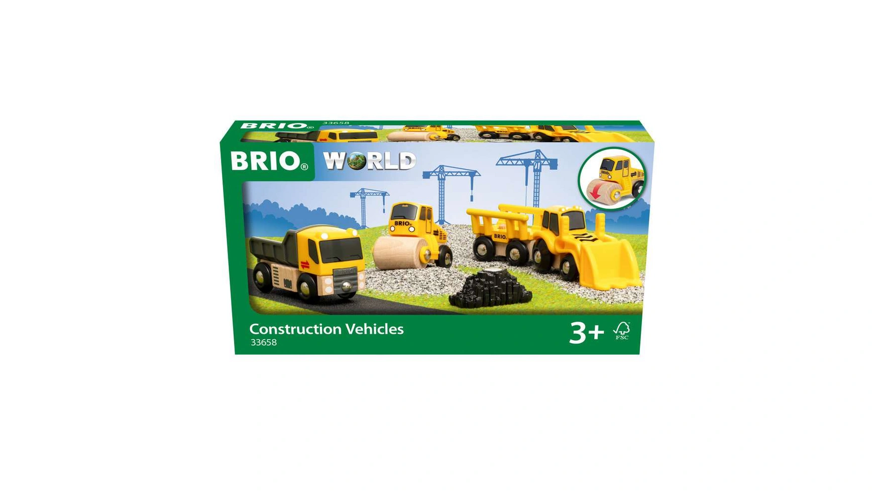 Поезд Brio Строительная техника дополнение к деревянному поезду БРИО цена и фото