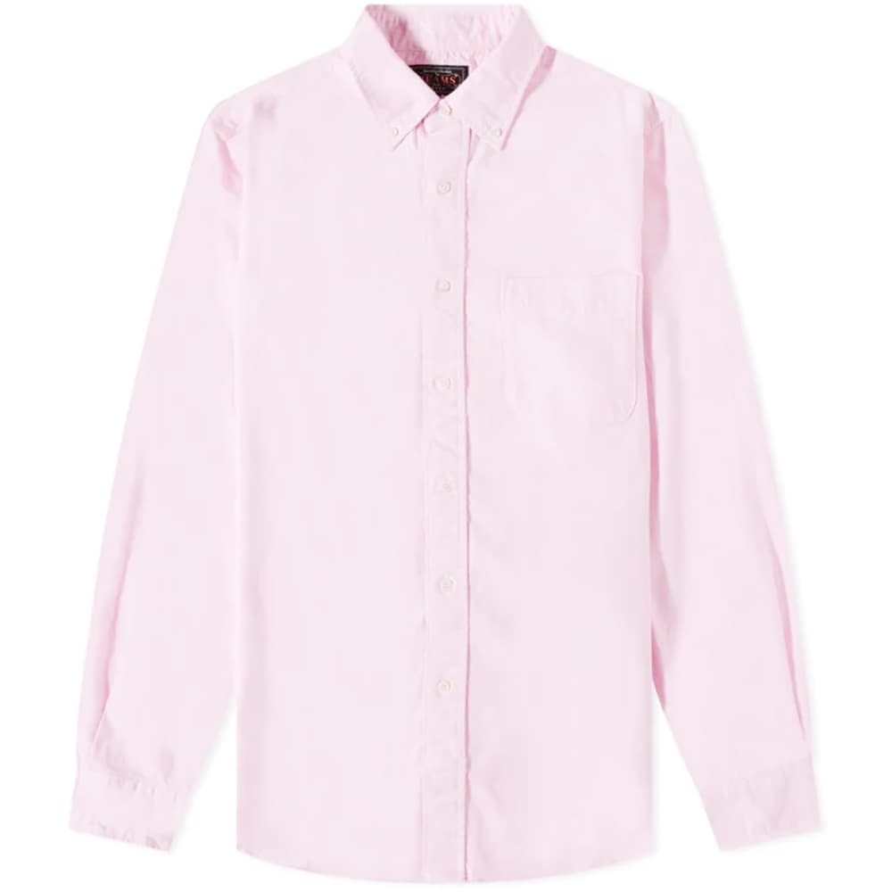 цена Оксфордская рубашка на пуговицах Beams Plus, розовый