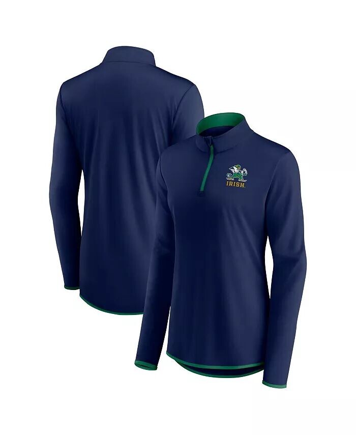 

Женский темно-синий топ Notre Dame Fighting Irish Worth the Drive с молнией четверти Fanatics, синий