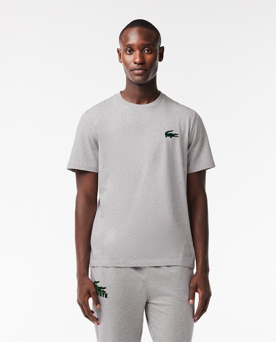 

Домашняя футболка из хлопкового джерси Lacoste, светло-серый