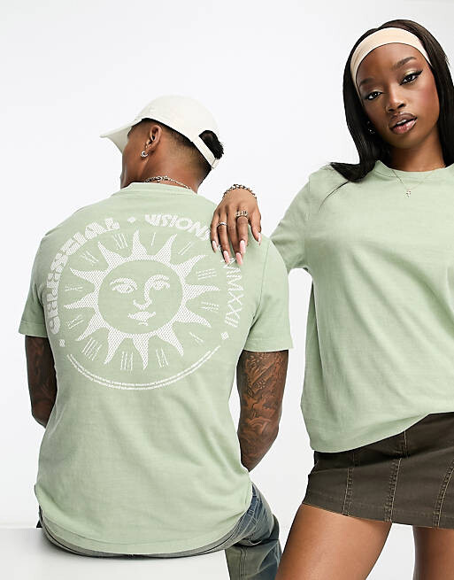 

Оливковая футболка унисекс с принтом в виде круга на спине ASOS DESIGN, Зеленый