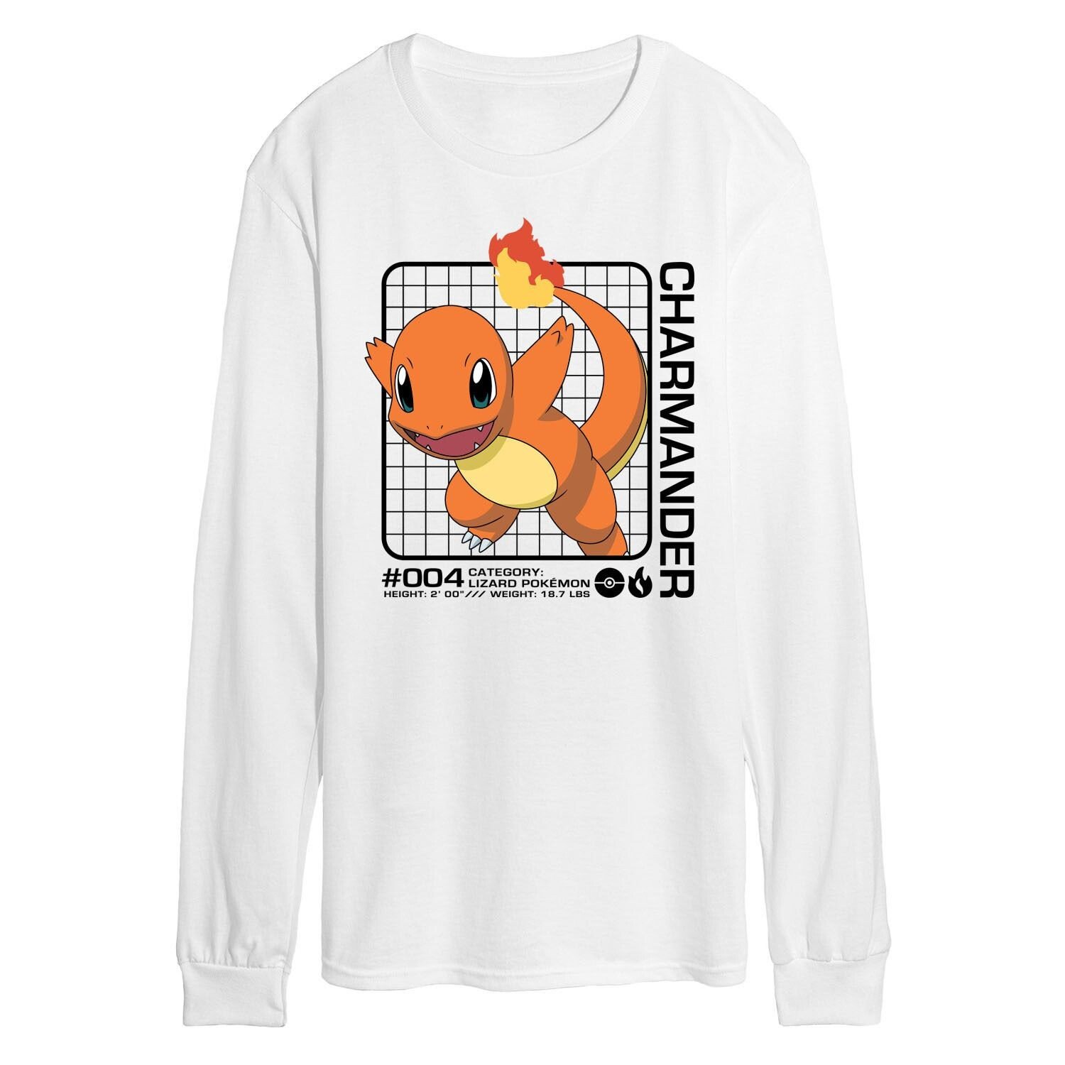 

Мужская футболка с длинными рукавами и рисунком Pokemon Charmander