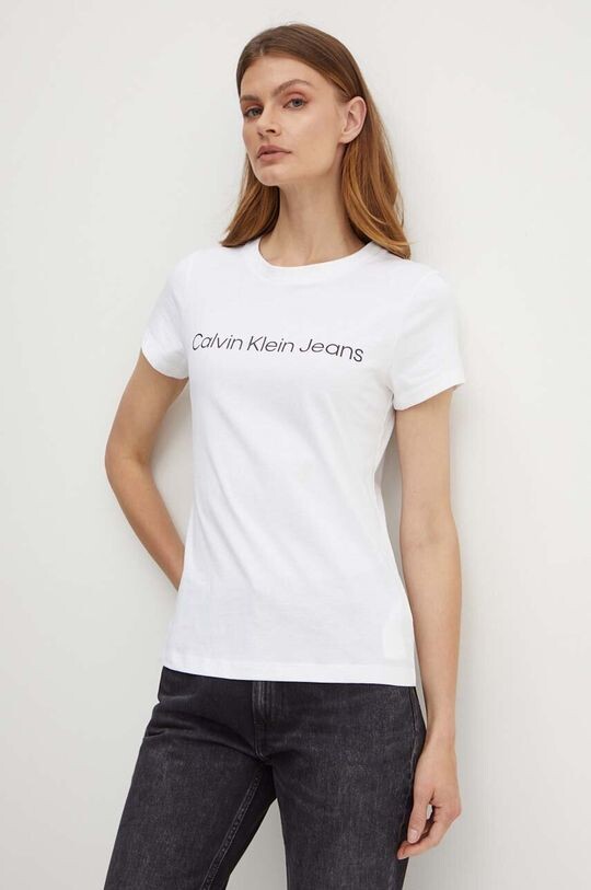 

Хлопковая футболка Calvin Klein Jeans, белый