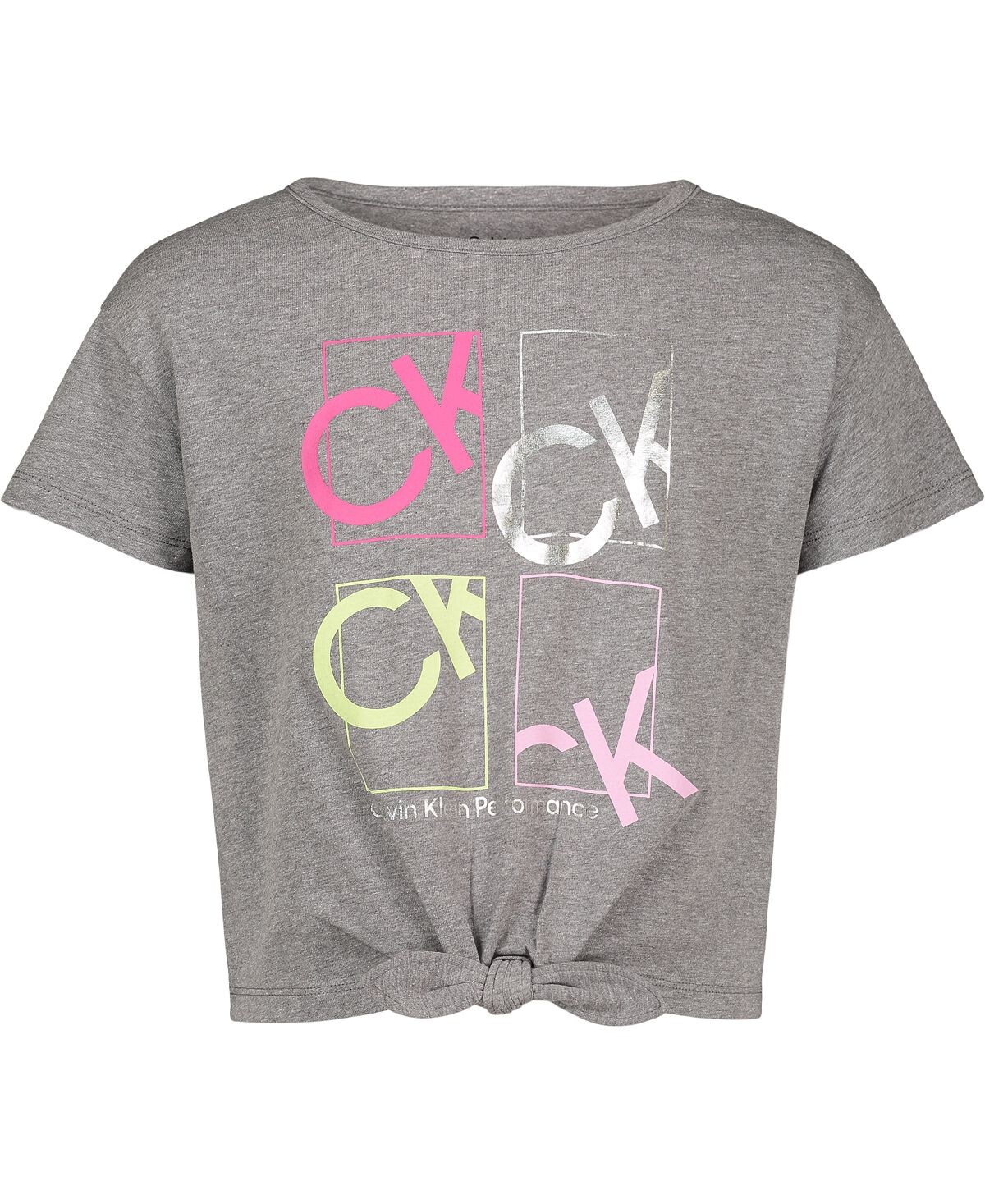 

Футболка с завязками спереди и логотипом Big Girls Calvin Klein