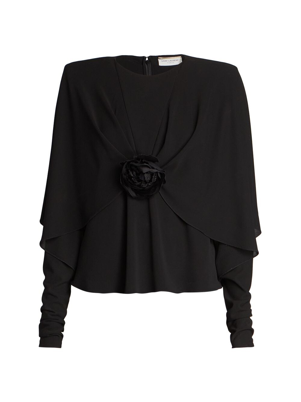 

Топ с цветочным принтом из креп-трикотажа Saint Laurent