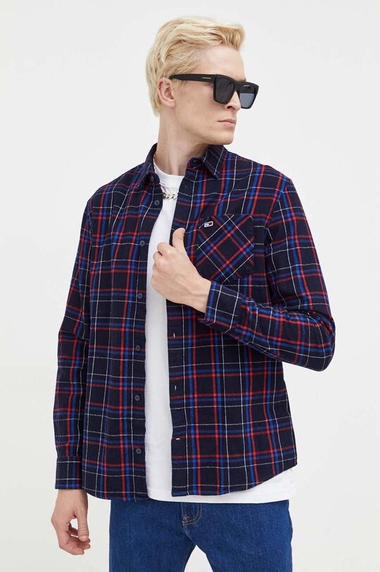 

Хлопковая рубашка Tommy Jeans, темно-синий