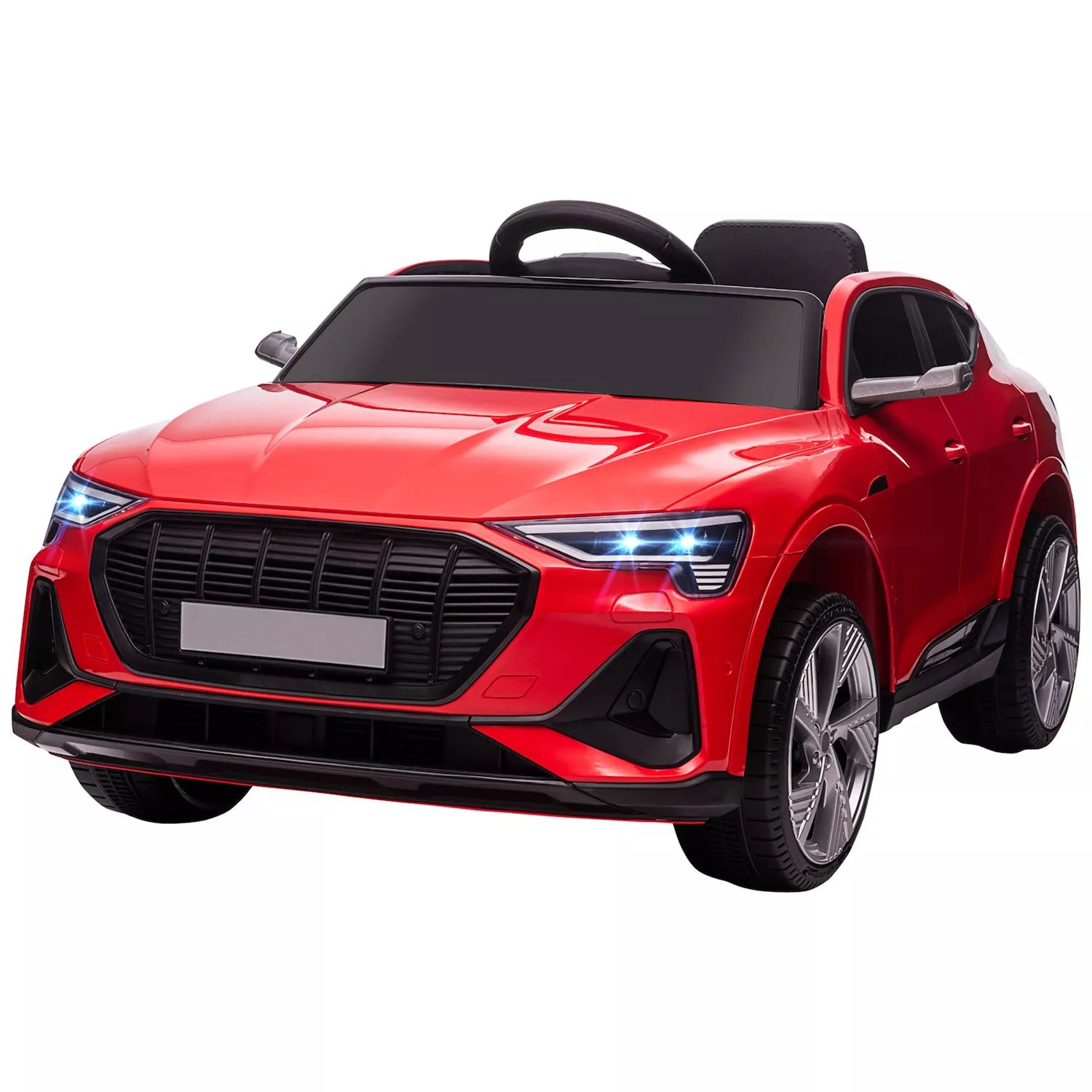 

Aosom 12V Kids Electric Ride On Audi Sports Car Игрушка на батарейках с пультом дистанционного управления для родителей, ремень безопасности, светодиодная подсветка, музыка и звуковой сигнал для детей от 3 до 5 лет, красный Aosom