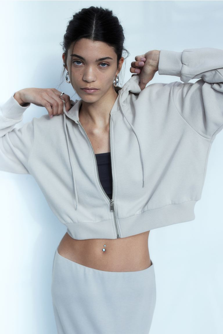 Короткая куртка-худи H&M, серый