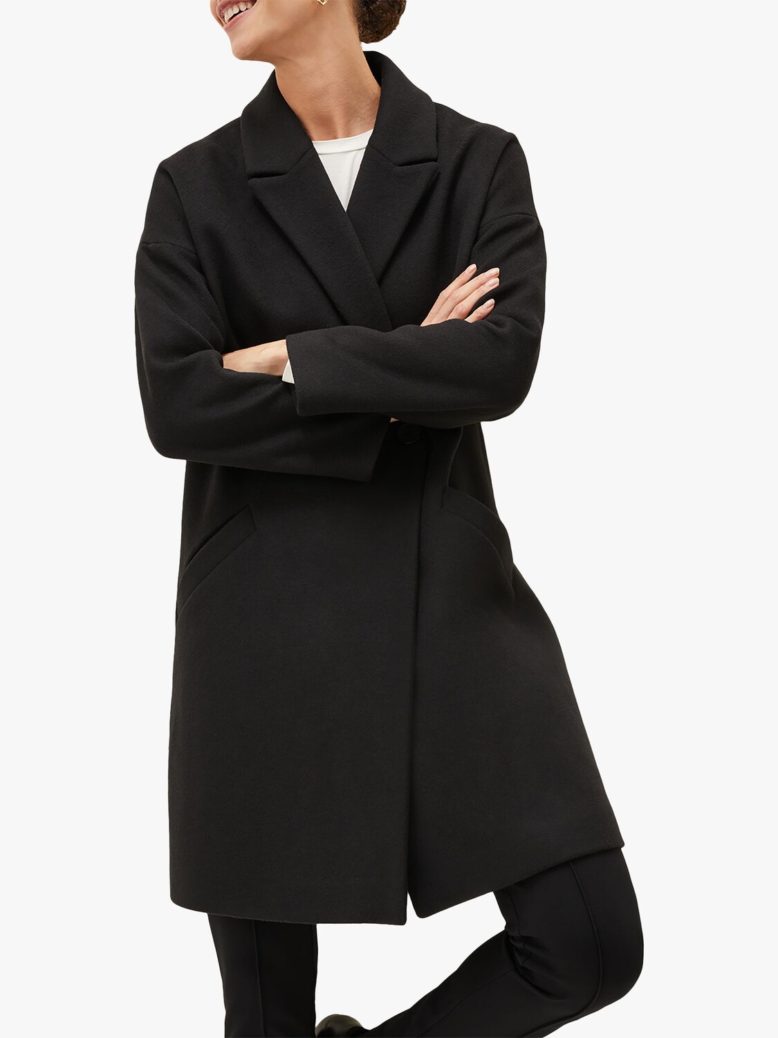 

Двубортное пальто Phase Eight Emery, черное, Черный
