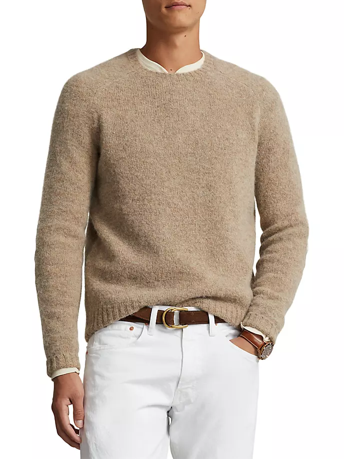 

Свитер с круглым вырезом из шерсти и альпаки Polo Ralph Lauren, цвет oak brown