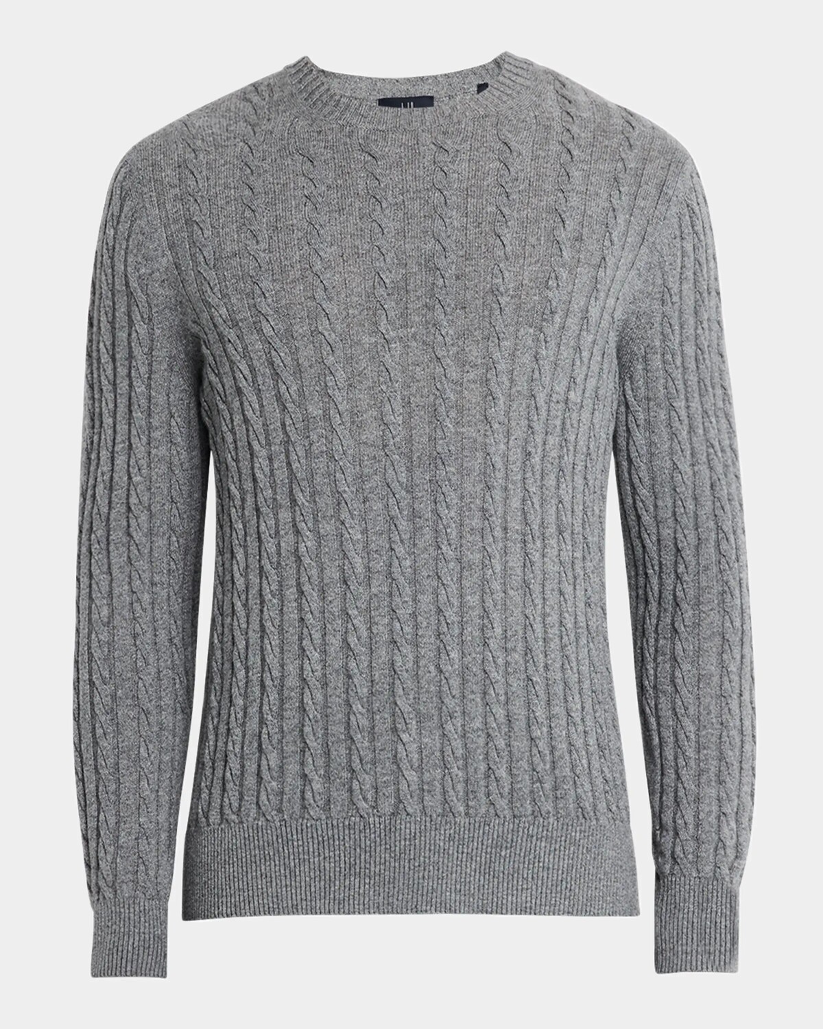 

Мужской кашемировый свитер косой вязки с круглым вырезом Dunhill, цвет Medium Grey Melange