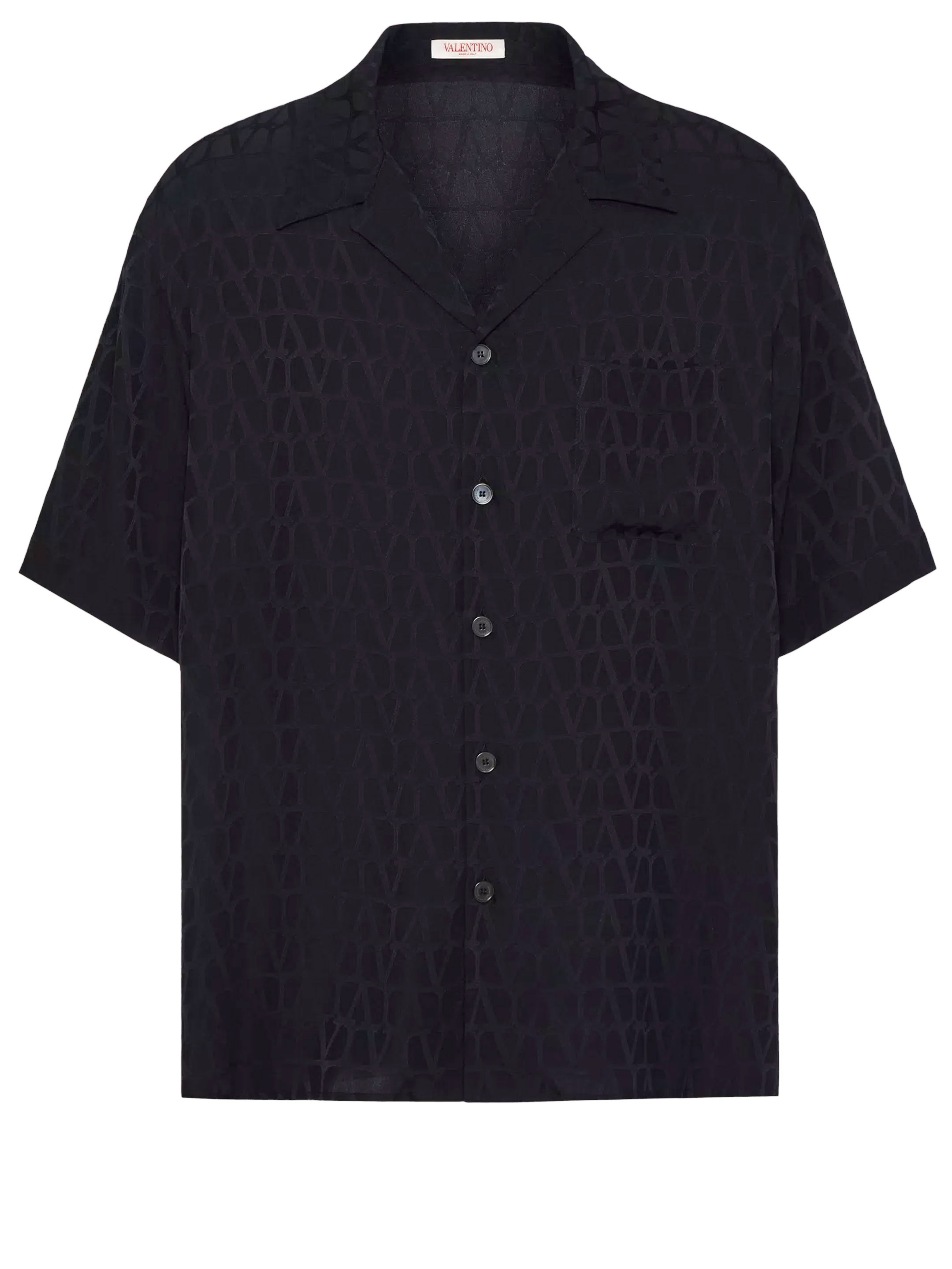 Рубашка Valentino Garavani Toile Iconographe silk, черный рубашка valentino silk черный