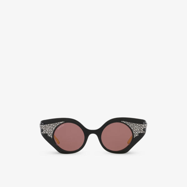 

Gc002002 gg1327s солнцезащитные очки в круглой оправе из полиамида Gucci, черный